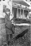 ...with her pet cat.